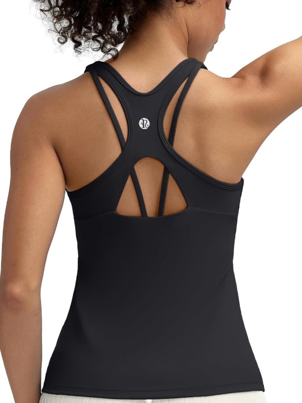 Athletic Workout Tank Top with Built-in Bra, Racerback Yoga Top for Women